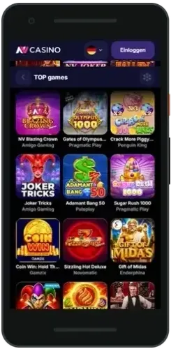 NVCasino Casino auf dem Handy