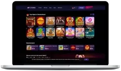 NVCasino Lobby am Laptop